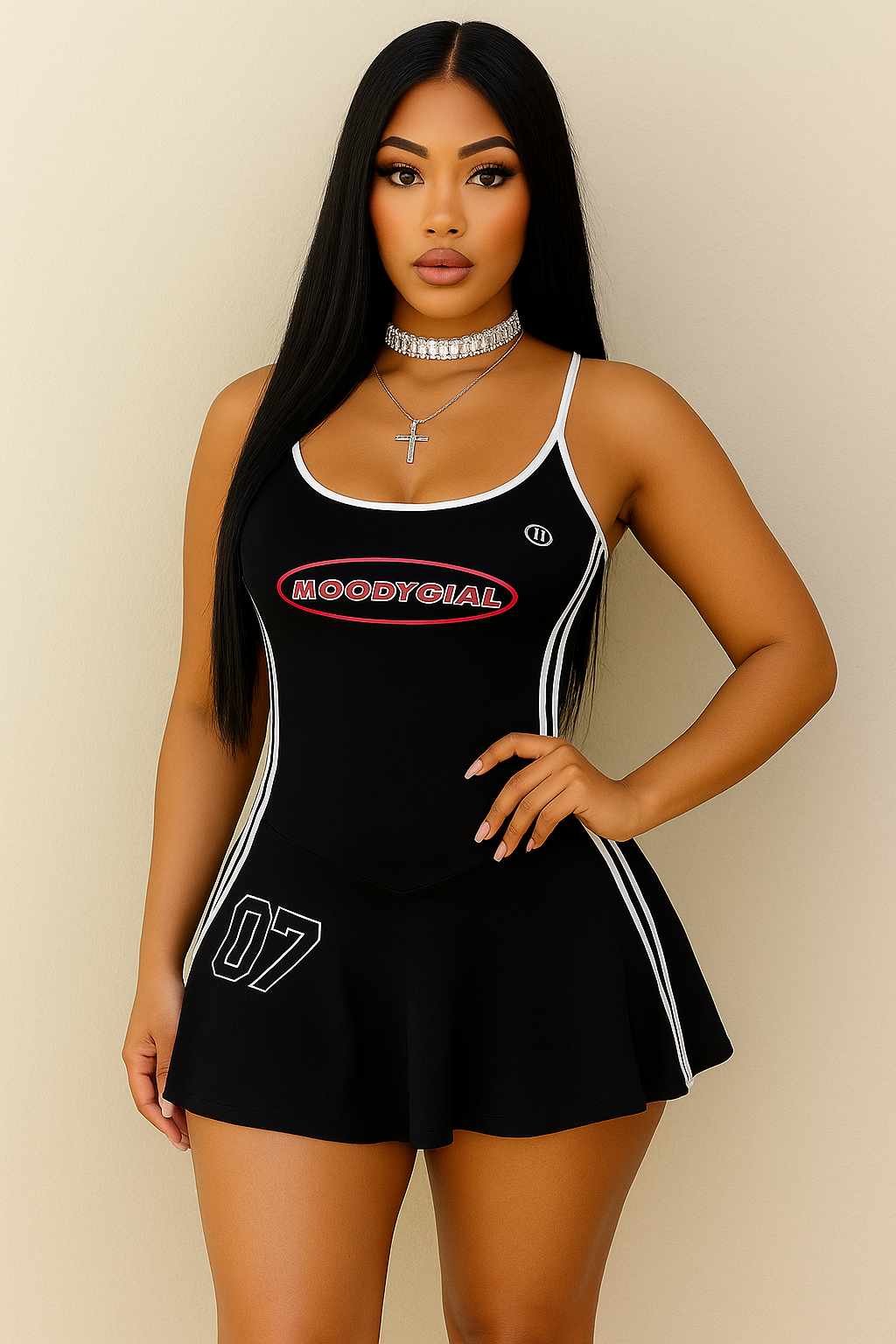 Moody Girl ‘07” Athletic Mini Dress