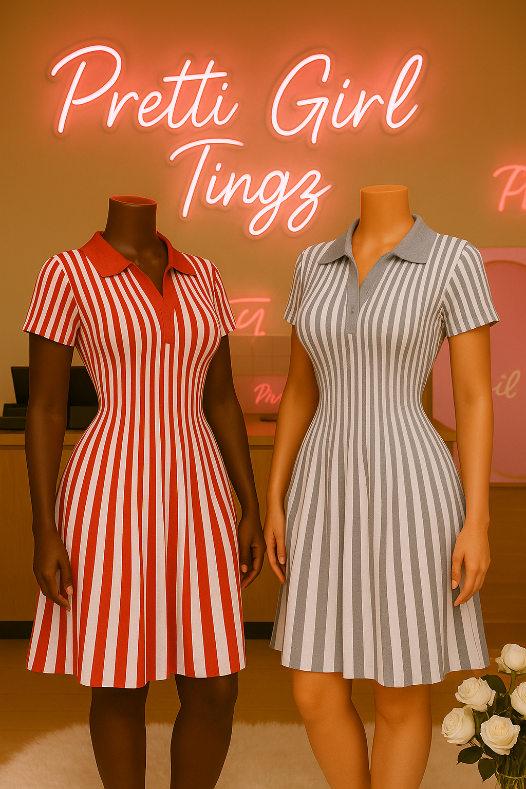 Pretti Polo Stripe Dress – Classic Chic With a Snatched Fit