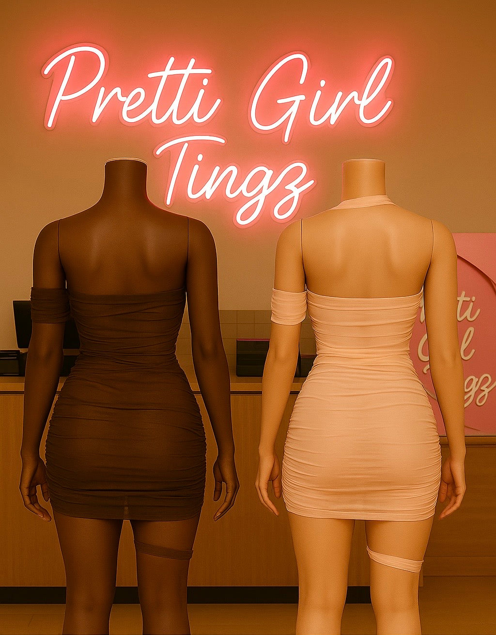 “Soft Ruched Illusion Dress – 2 Colors”