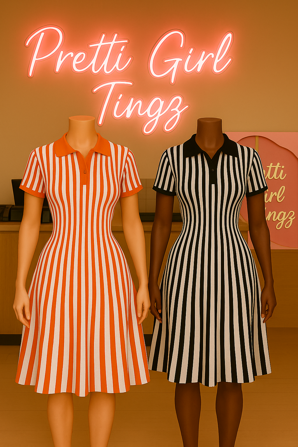 Pretti Polo Stripe Dress – Classic Chic With a Snatched Fit