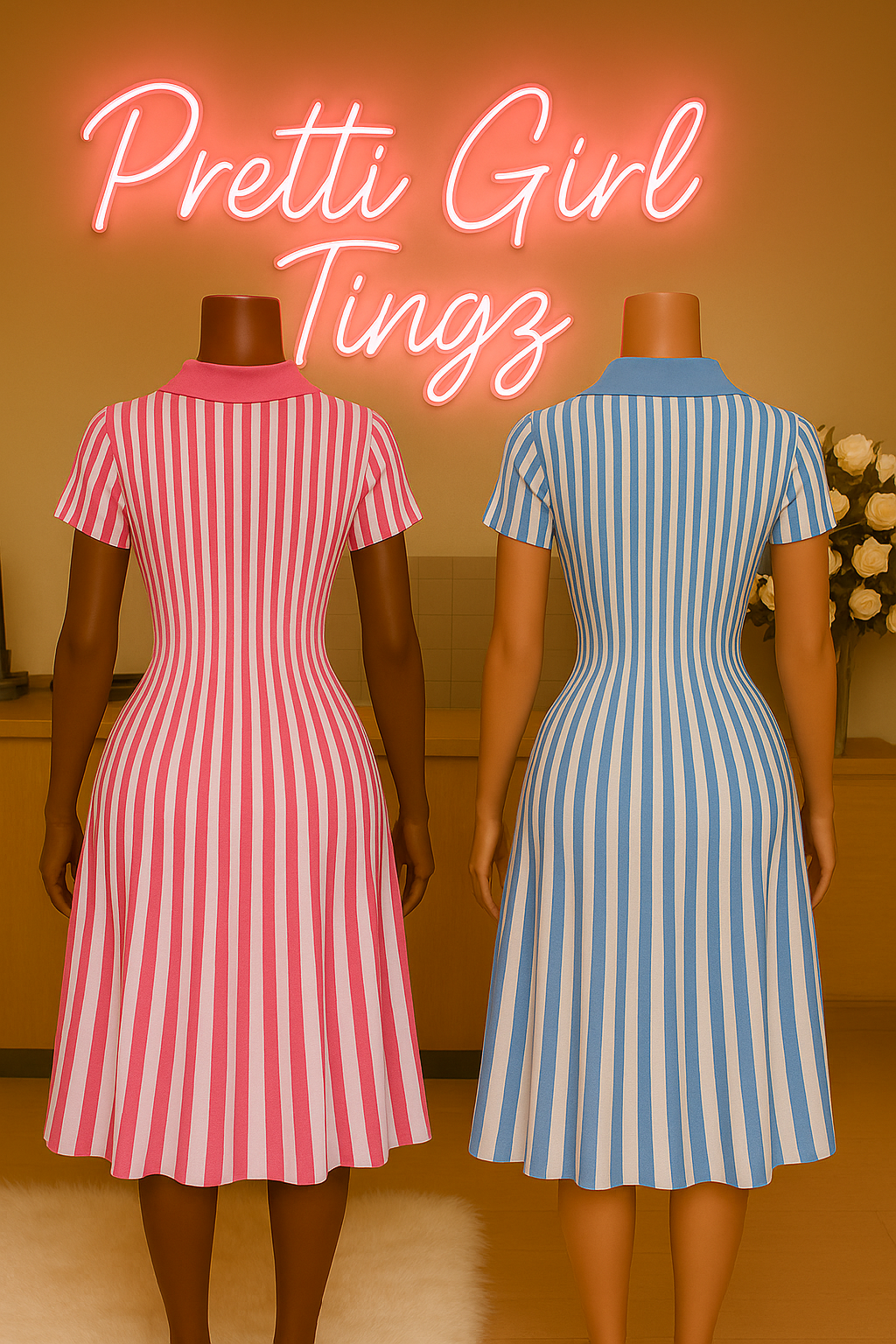 Pretti Polo Stripe Dress – Classic Chic With a Snatched Fit