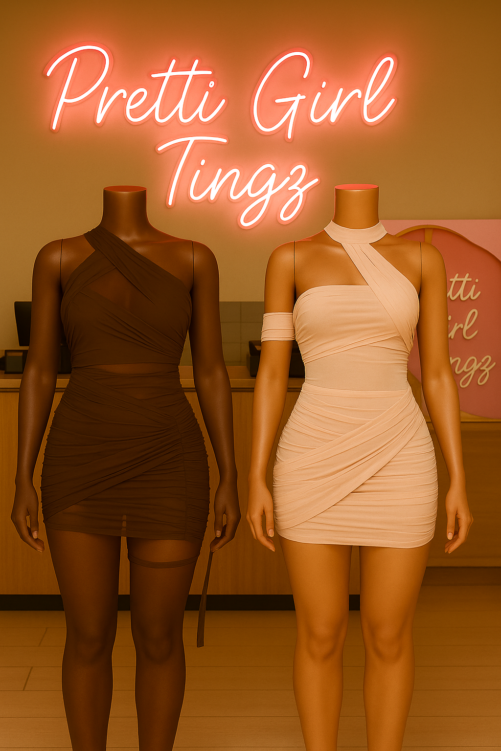 “Soft Ruched Illusion Dress – 2 Colors”