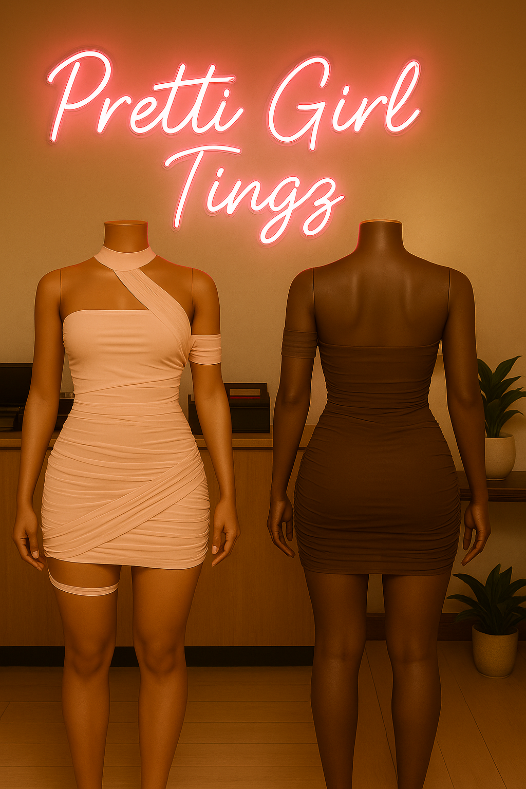 “Soft Ruched Illusion Dress – 2 Colors”