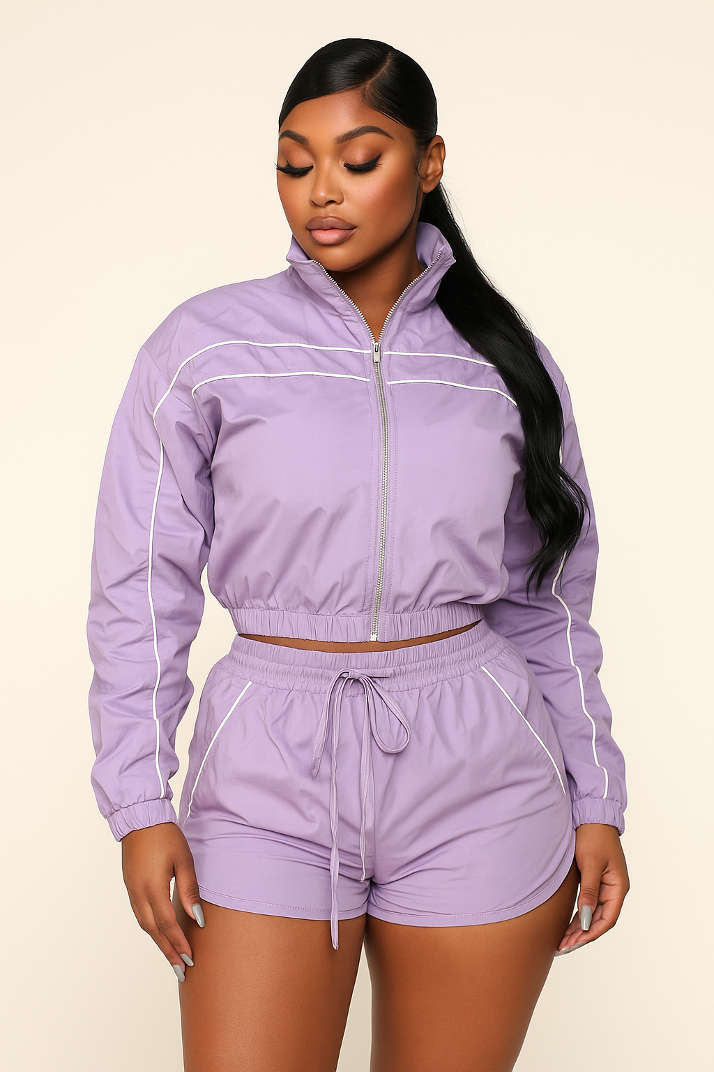 Track Baddie Windbreaker Short Set β 6 Colors