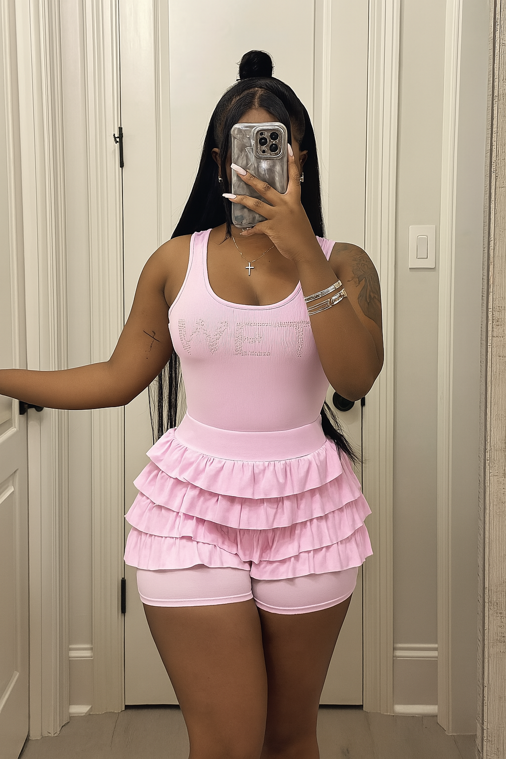 “WET” Ruffle Romper – Baby Pink Edition