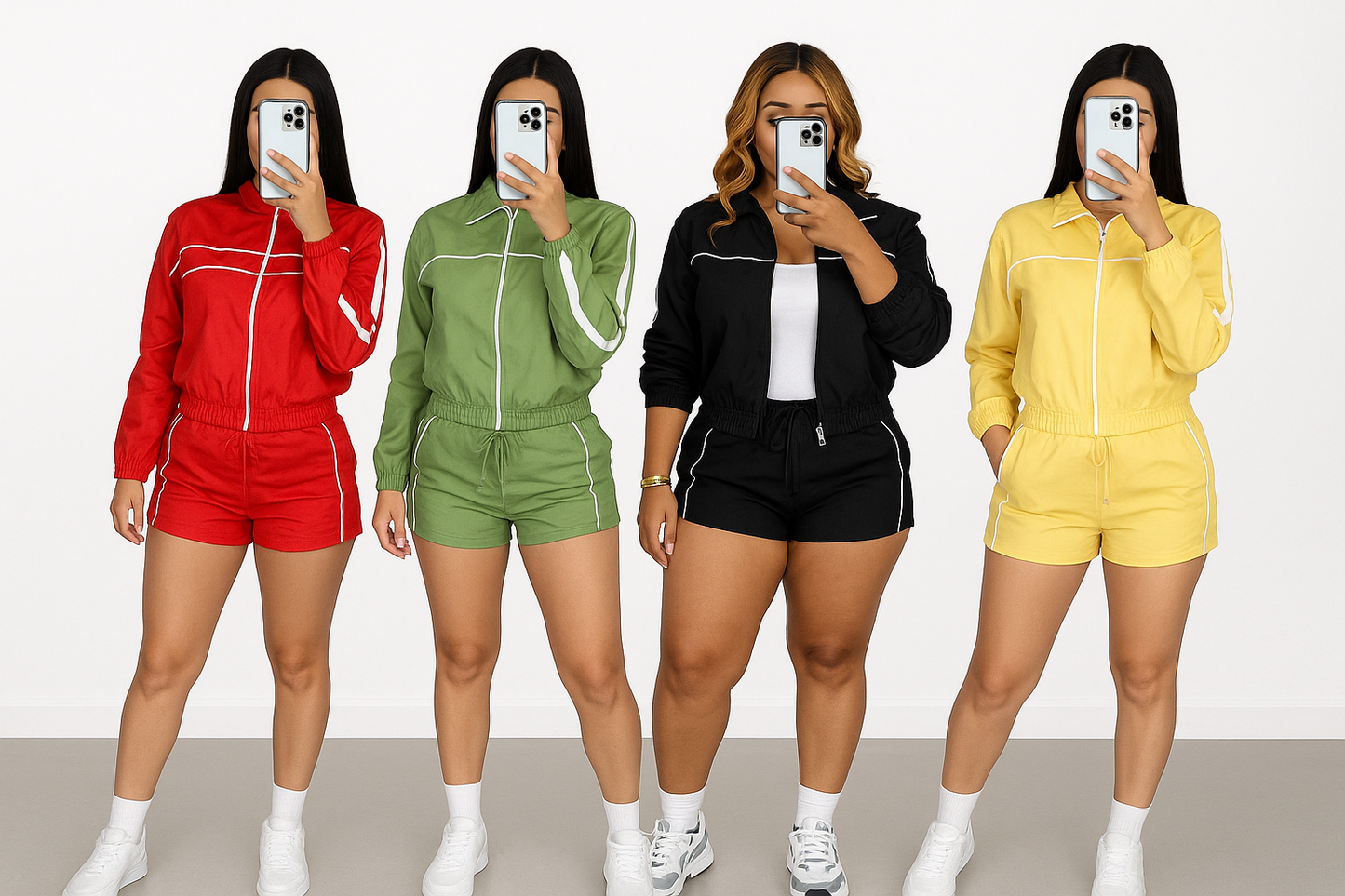 Track Baddie Windbreaker Short Set β 6 Colors