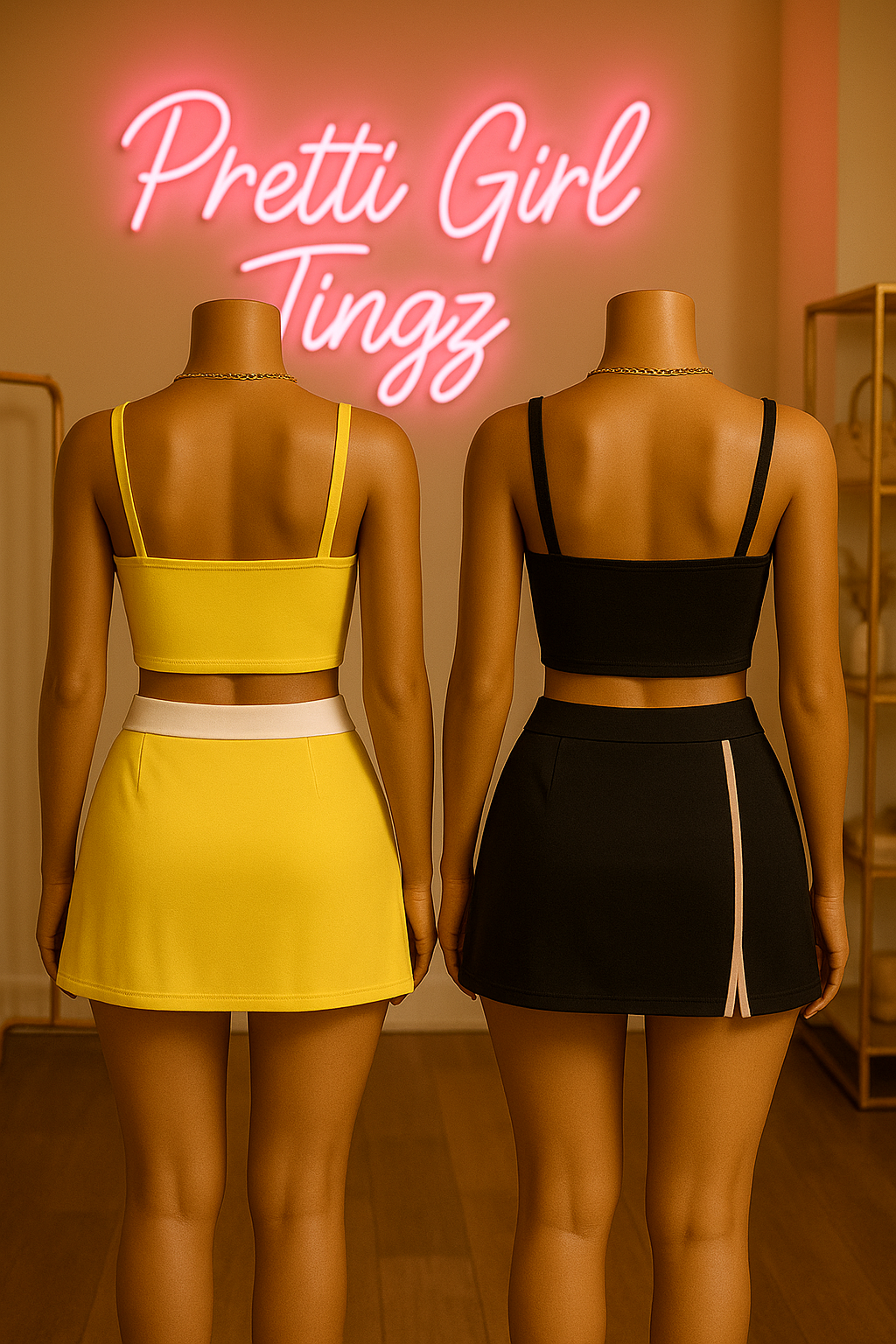 “Cutie Serve Tennis Set” – 2 Piece Skirt & Crop Top Set