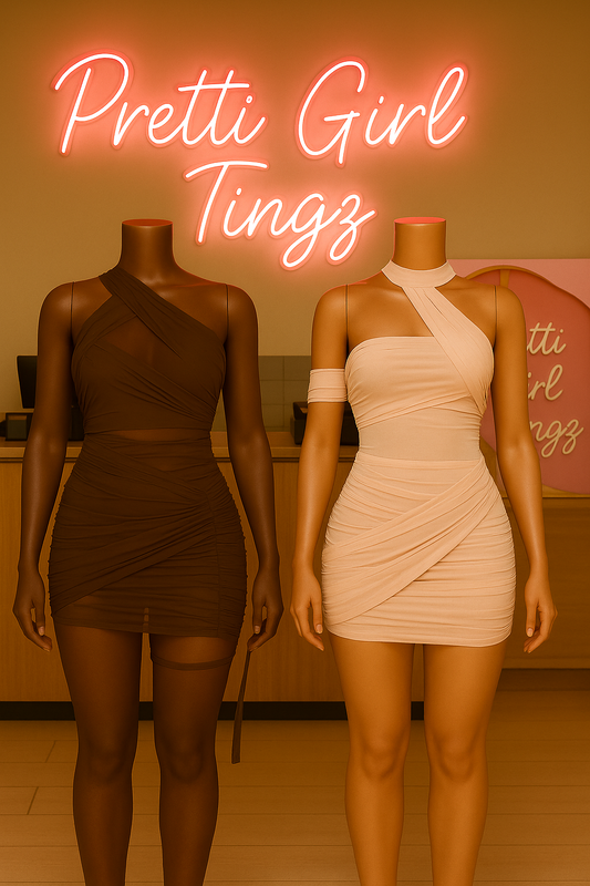 “Soft Ruched Illusion Dress – 2 Colors”