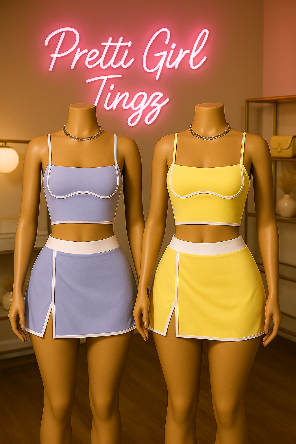 “Cutie Serve Tennis Set” – 2 Piece Skirt & Crop Top Set