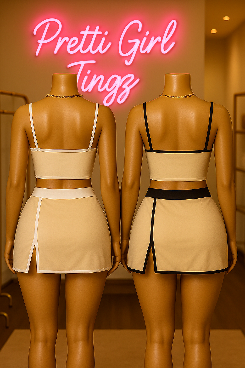 “Cutie Serve Tennis Set” – 2 Piece Skirt & Crop Top Set