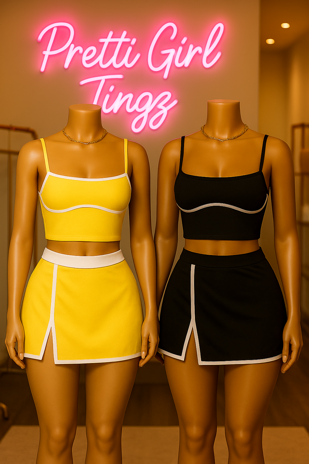“Cutie Serve Tennis Set” – 2 Piece Skirt & Crop Top Set