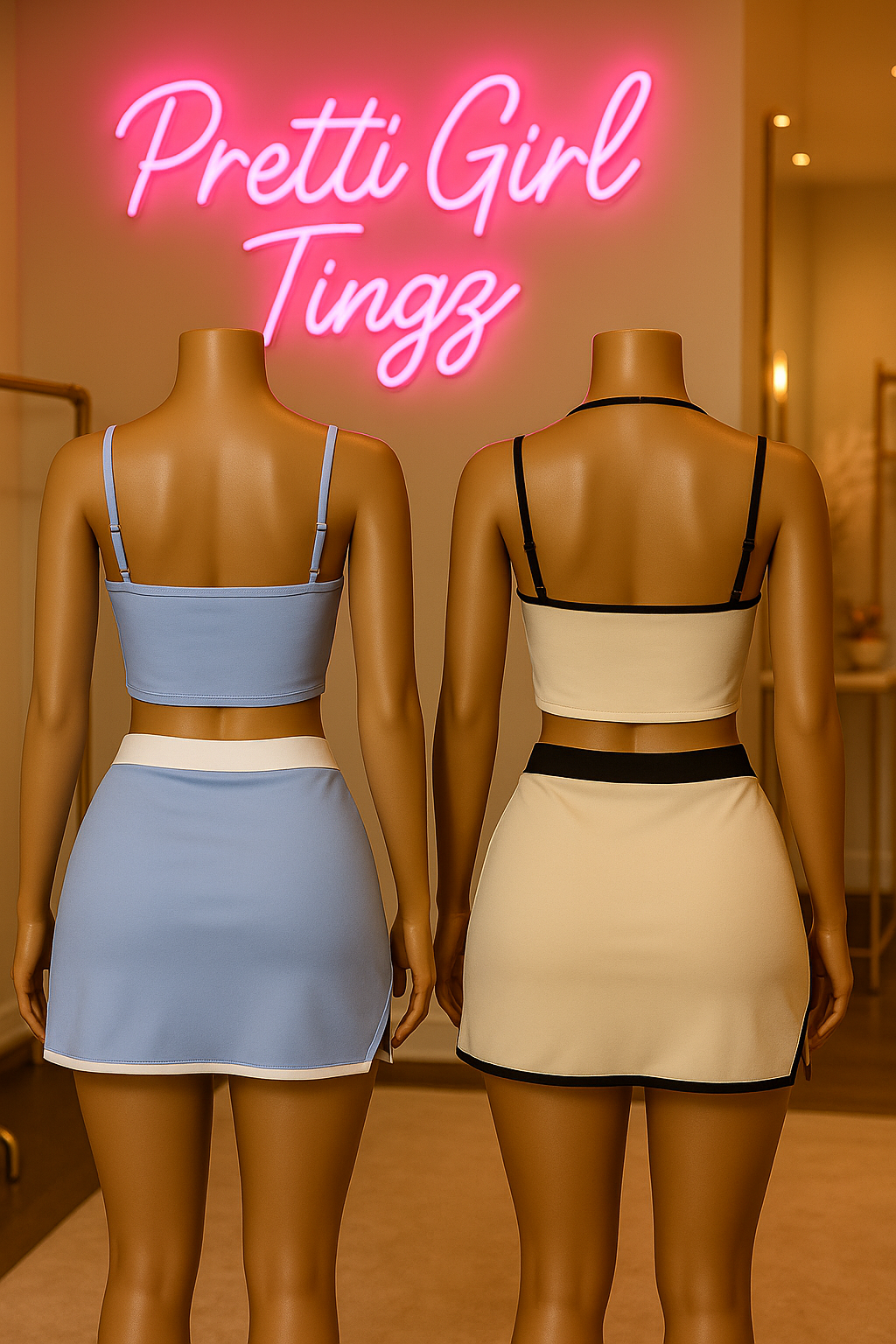 “Cutie Serve Tennis Set” – 2 Piece Skirt & Crop Top Set
