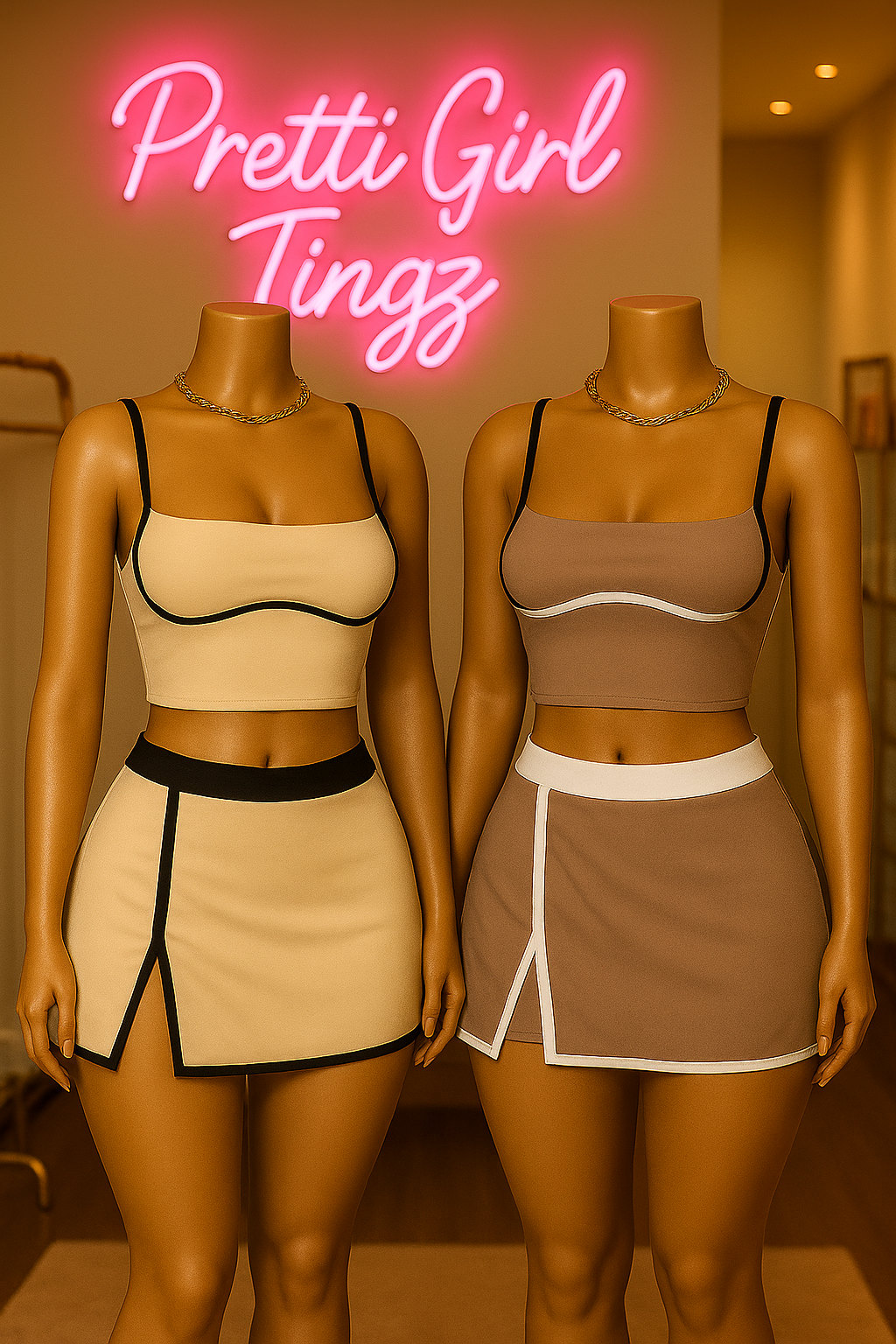 “Cutie Serve Tennis Set” – 2 Piece Skirt & Crop Top Set