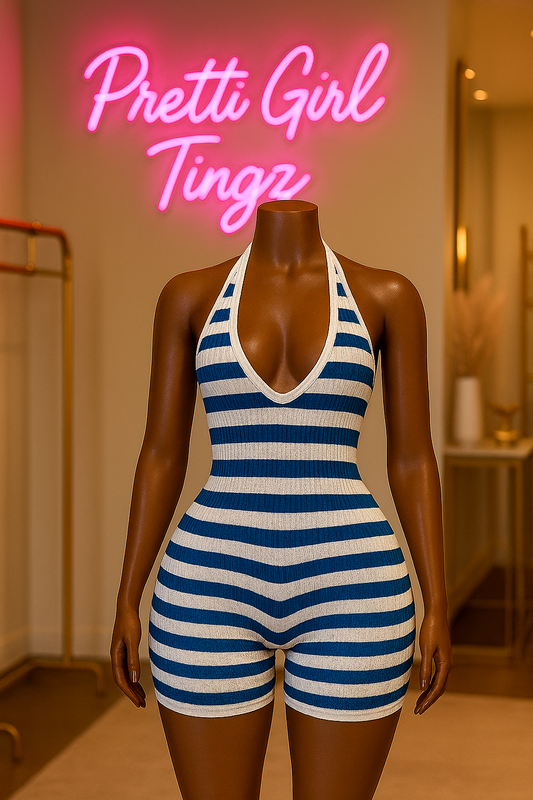 Nauti Stripes Backless Romper